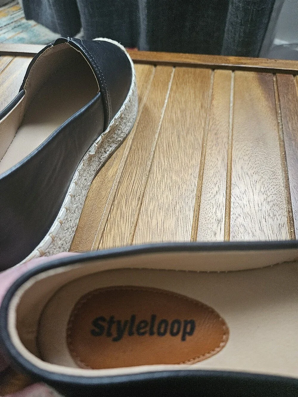 Faux Leather Platform Espadrilles Size 36 (6)